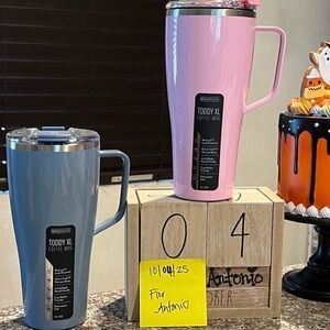 Blush and Denim Toddy XL Coffee BruMate set